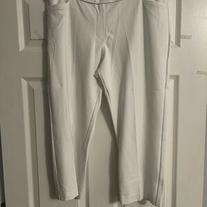Susan Graver White Ankle Trousers Size Large Petite